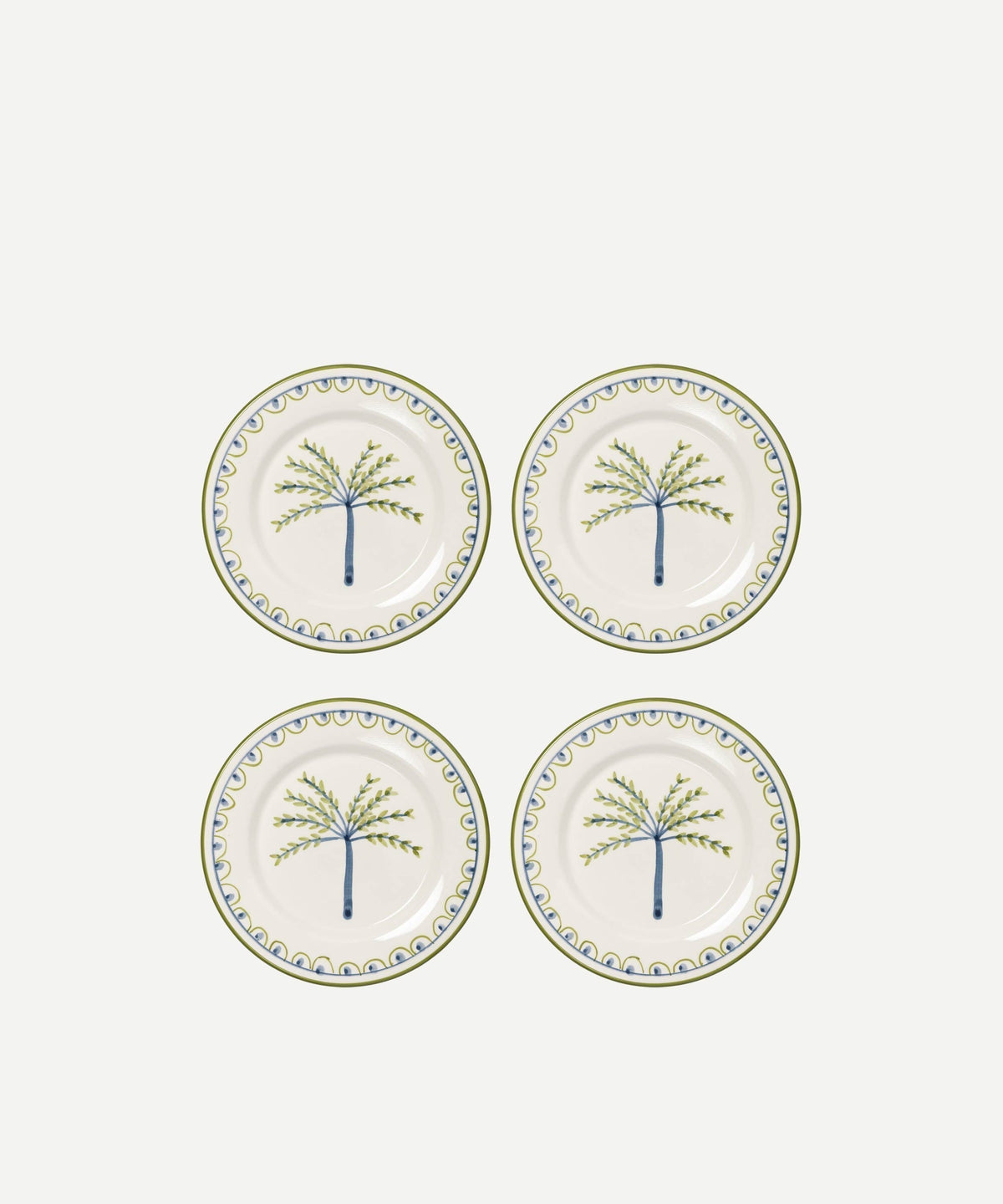 Coqueiro Hand-Painted Salad Plate - Set of 4
