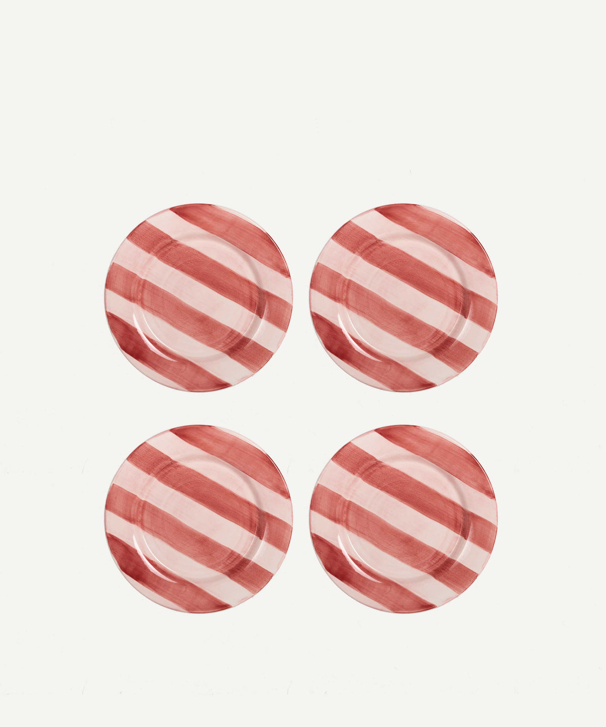 Stripes Hand Painted Dinner Plate - Set of 4