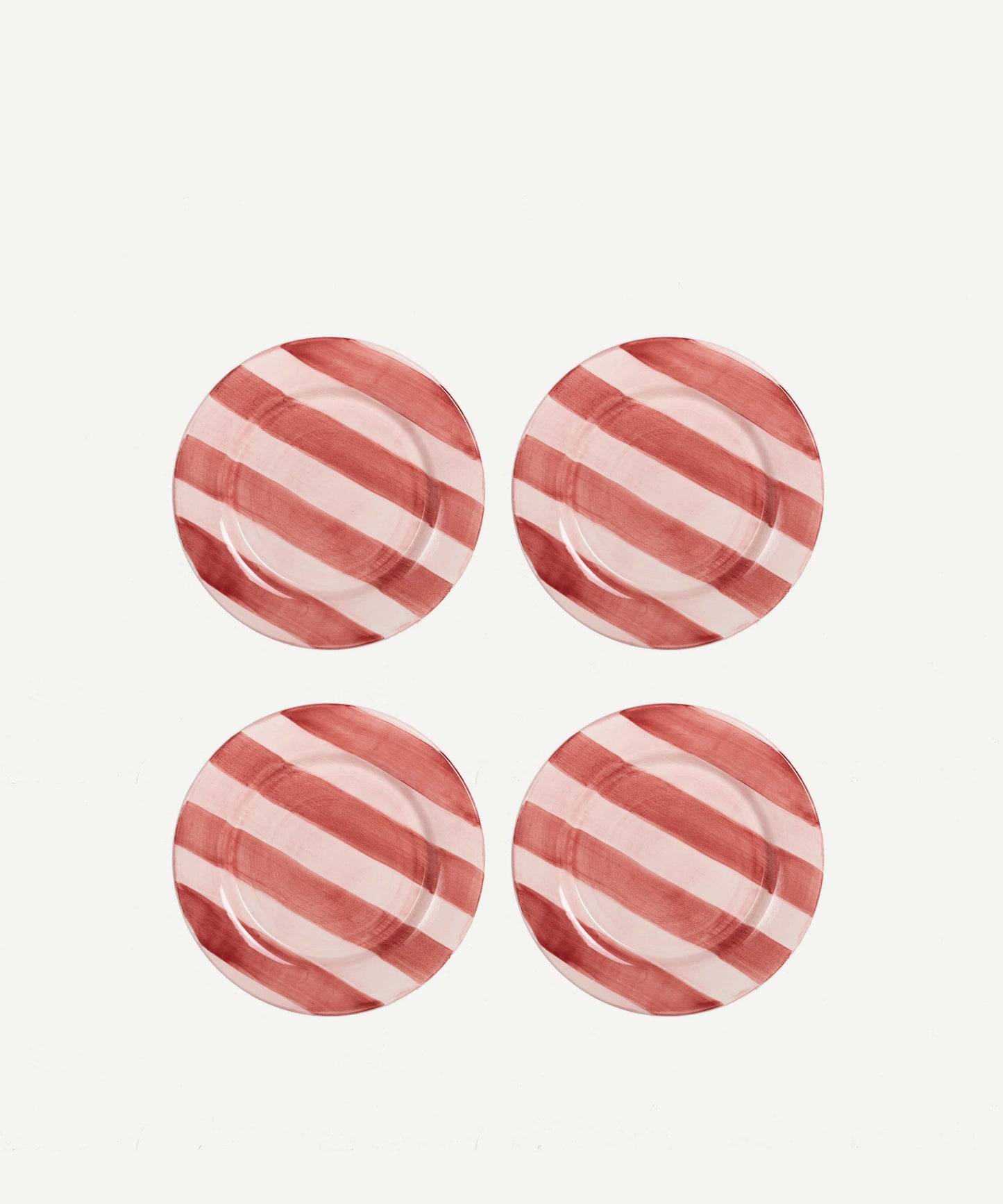 Stripes Hand Painted Dinner Plate - Set of 4