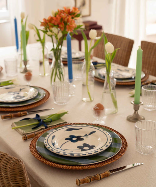 Blue flowers Hand Painted Salad Plate - Set of 4
