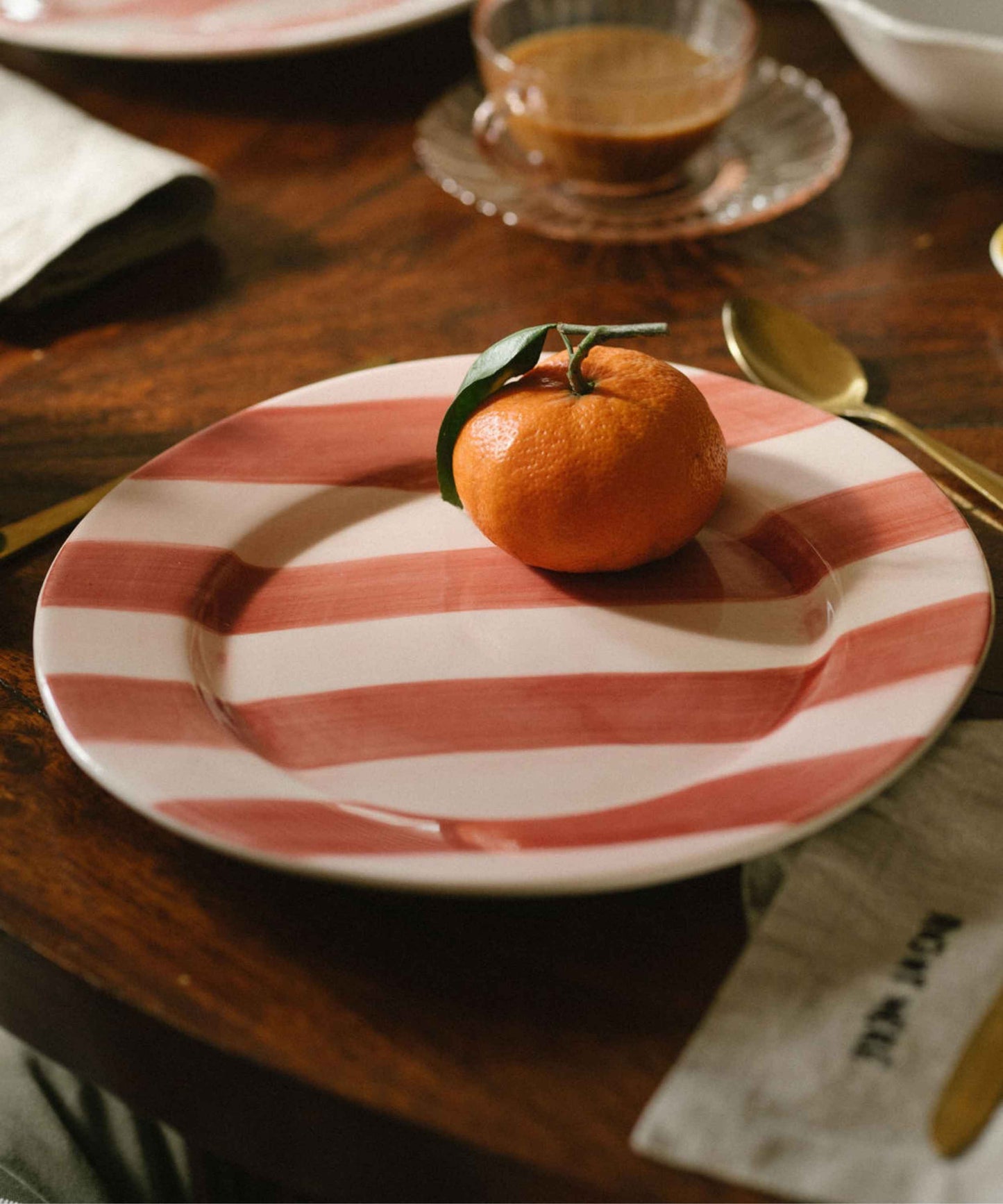Stripes Hand Painted Dinner Plate - Set of 4