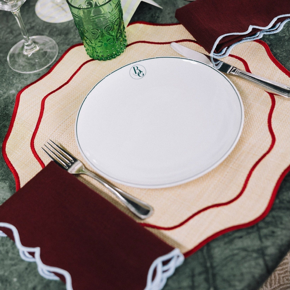 Placemat Orla, Vanessa Martins, Raffia with Palm Tree (Pack of 6) (Wedding Registry L&P)