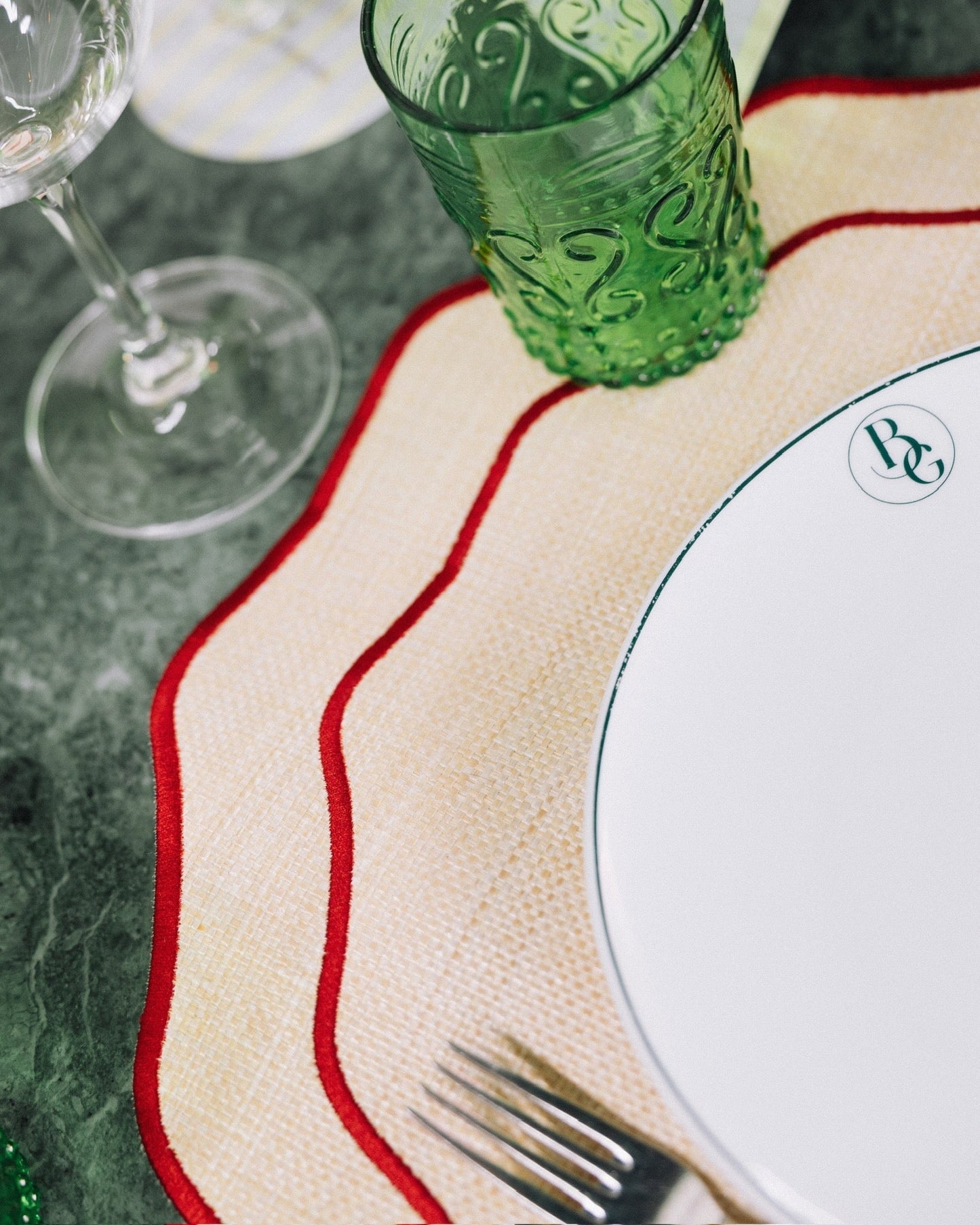 Placemat Orla, Vanessa Martins, Raffia with Palm Tree (Pack of 6) (Wedding Registry L&P)