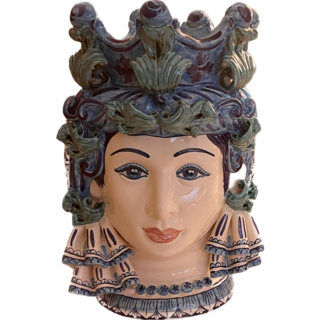 Large Sicilian Corona Woman Vase