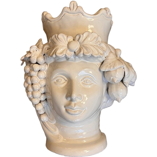 Large Sicilian Women's Frutta Vase White