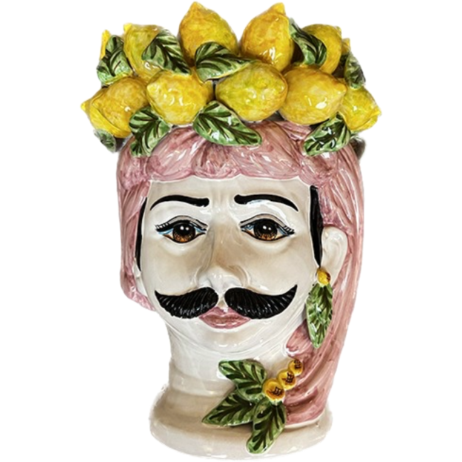 Large Sicilian Vase – Limoni Man Pink