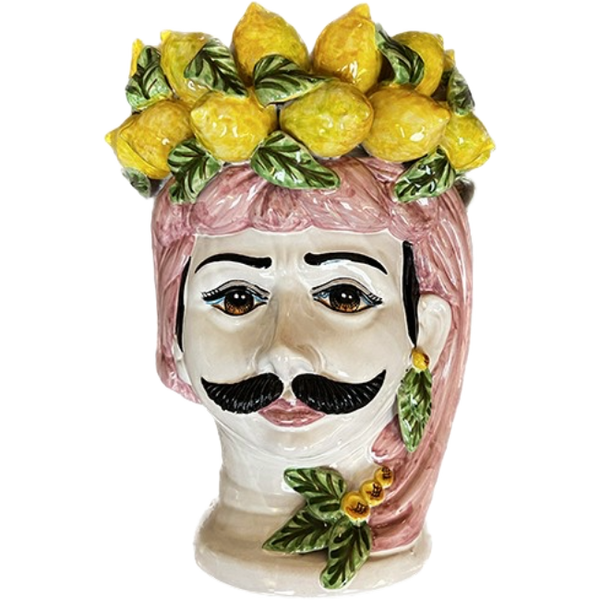 Large Sicilian Vase – Limoni Man Pink