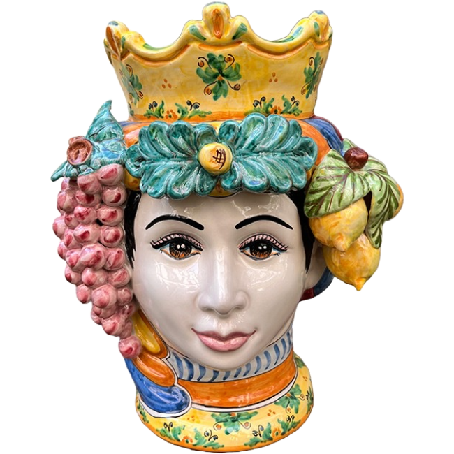 Large Sicilian Vase – Woman Frutta