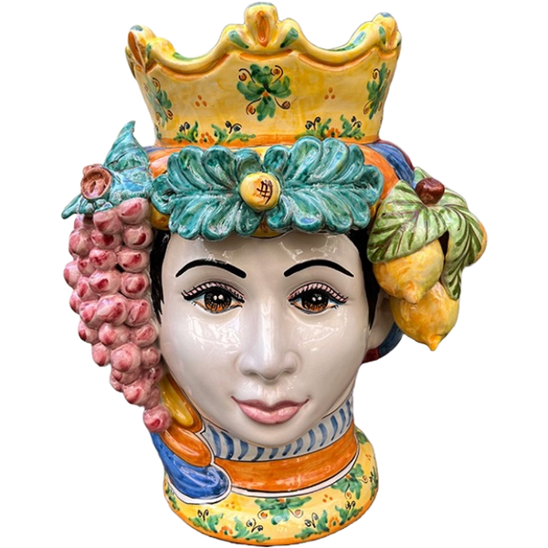 Large Sicilian Vase – Woman Frutta