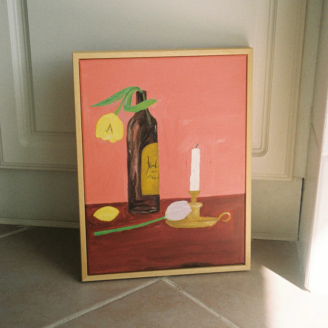 Velas, Vinho e Flores Painting