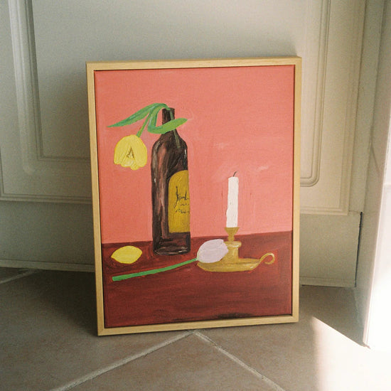 Velas, Vinho e Flores Painting