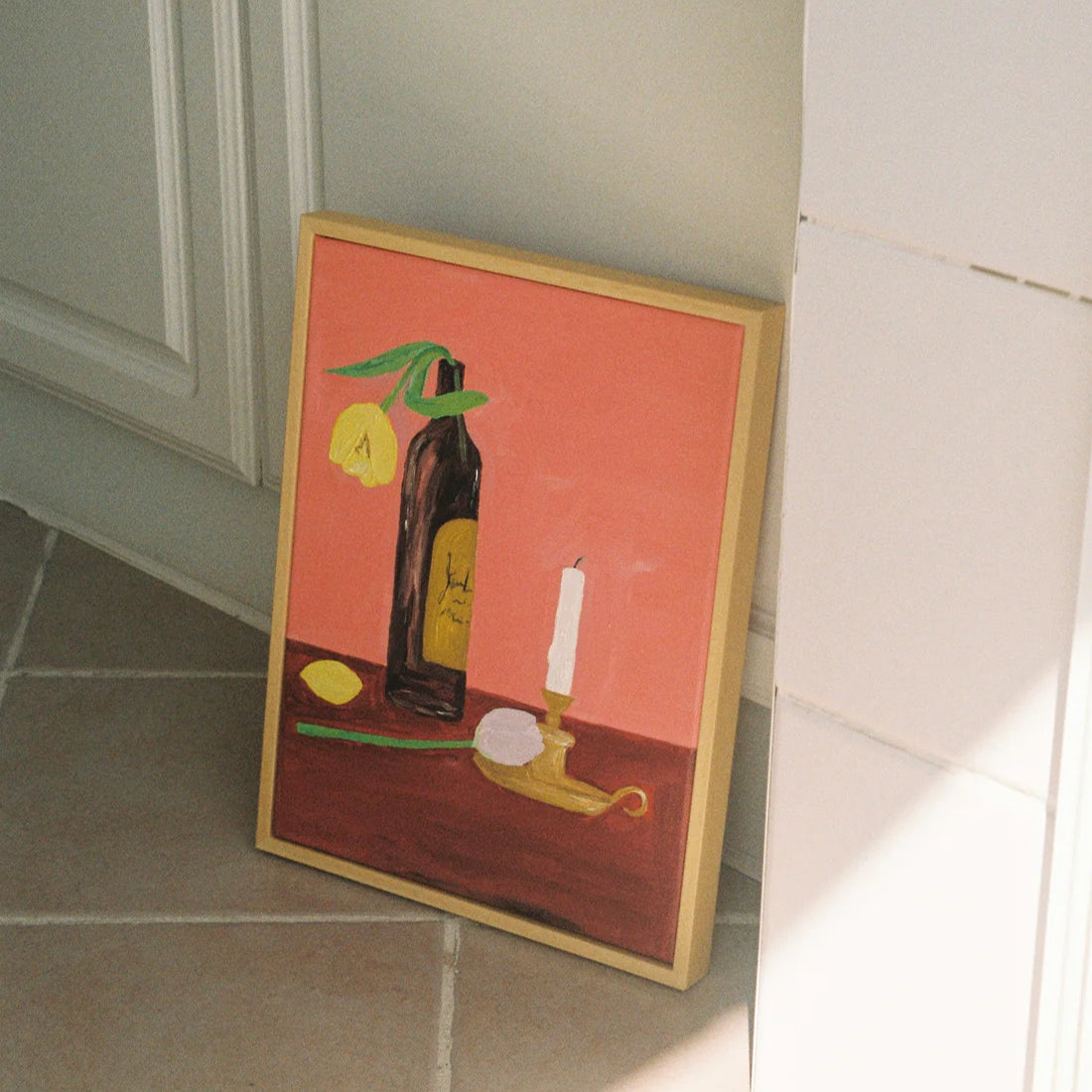 Velas, Vinho e Flores Painting