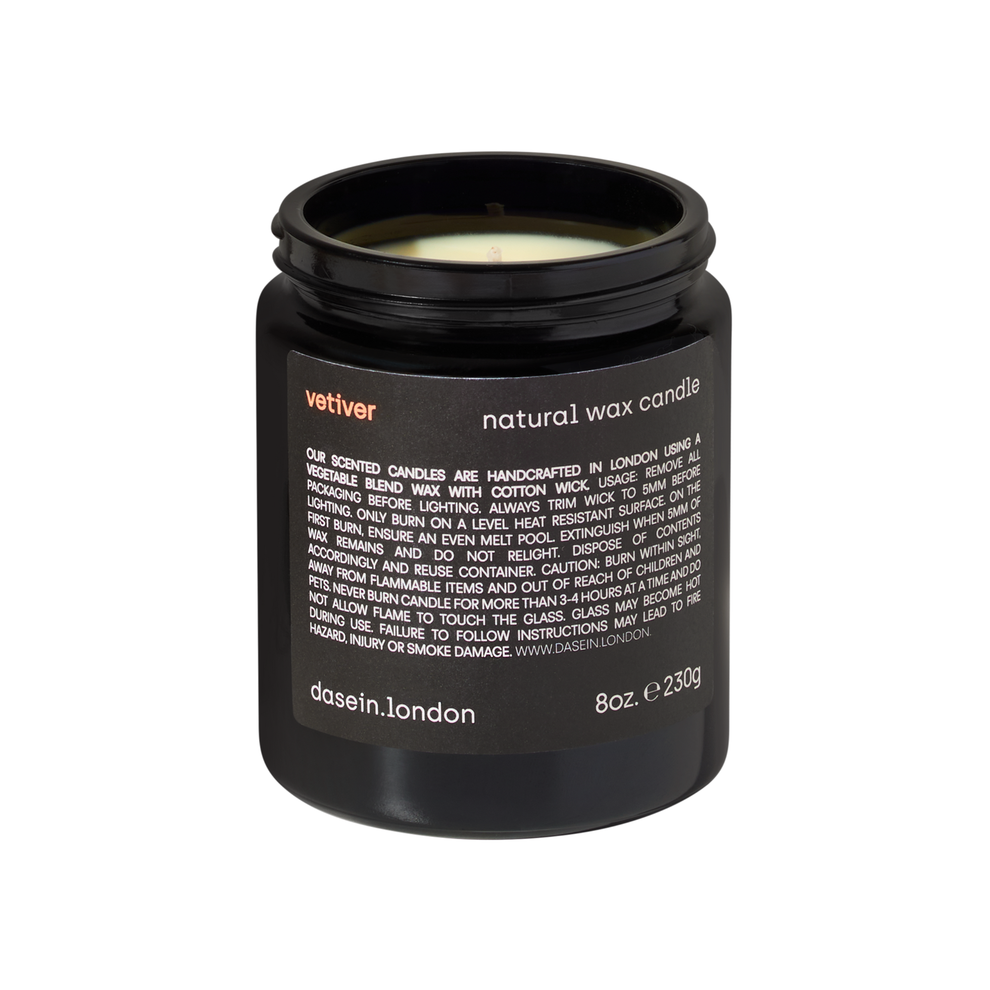 Vetiver Natural Wax Candle (230g)