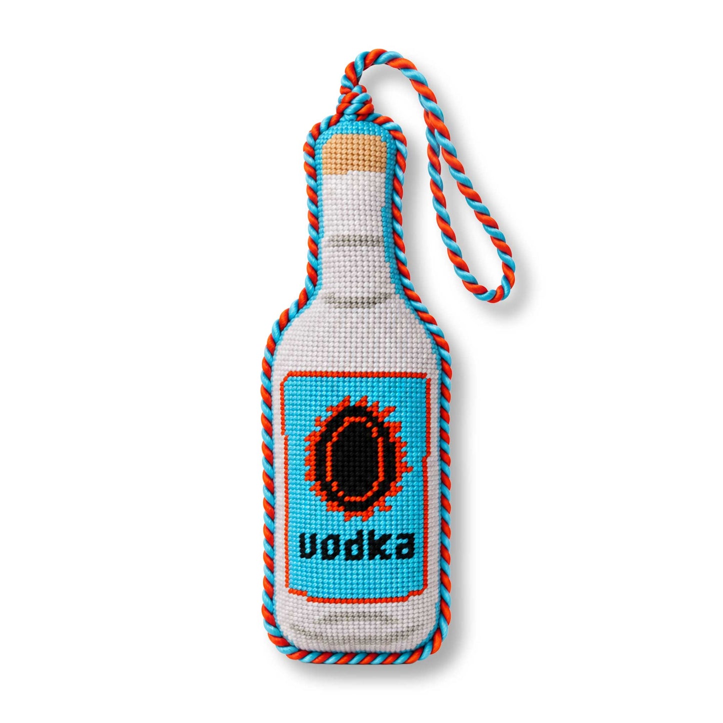 Needlepoint Icon Ornament - Vodka Bottle - Furbish Studio