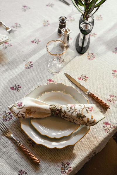 Set of Scarlet Flax & Field Flowers Printed Napkins