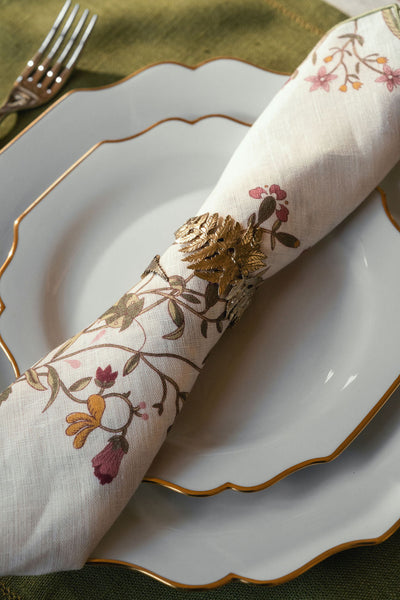 Set of Scarlet Flax & Field Flowers Printed Napkins