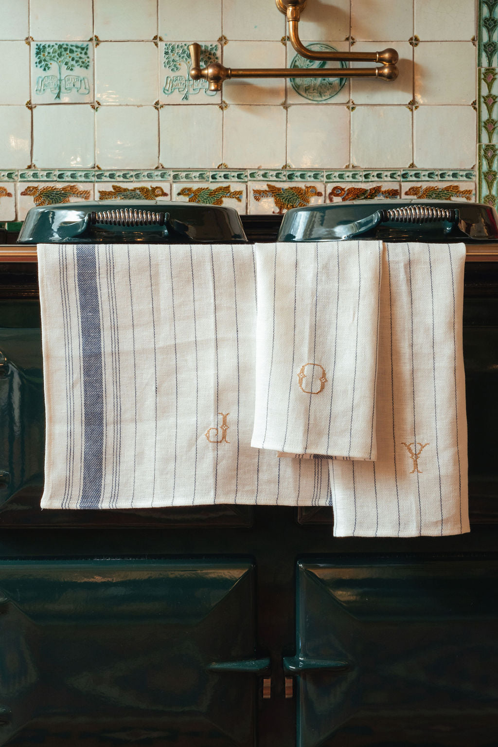 Set of 3 Kitchen Towels in French Blue
