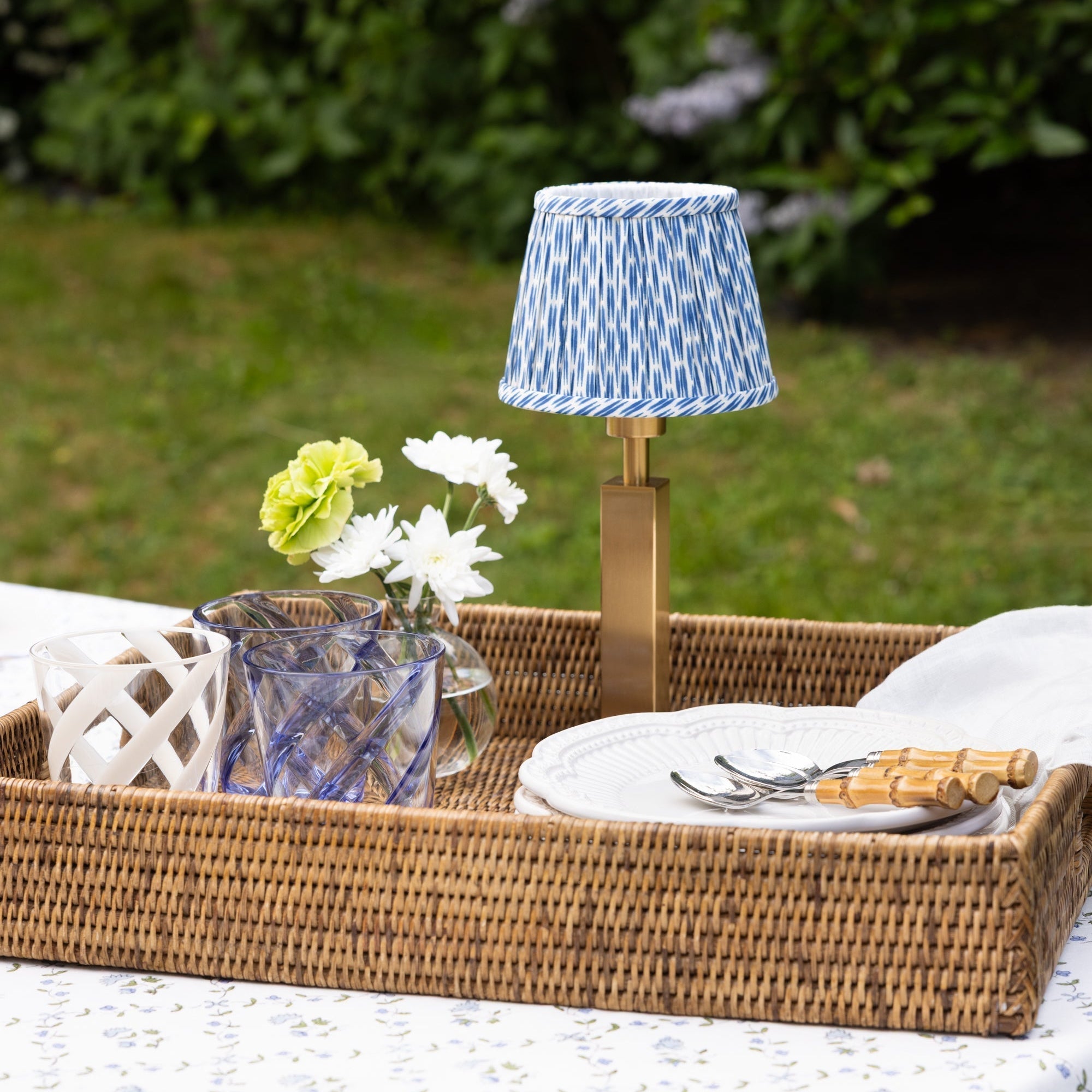 Lampshade Blue Ikat