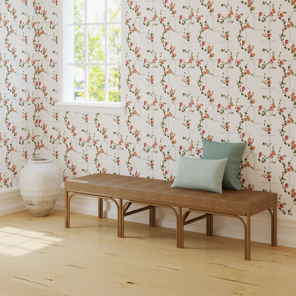 Coco - Wallpaper - Pink on White