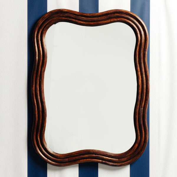 Wave Rattan Mirror, Large