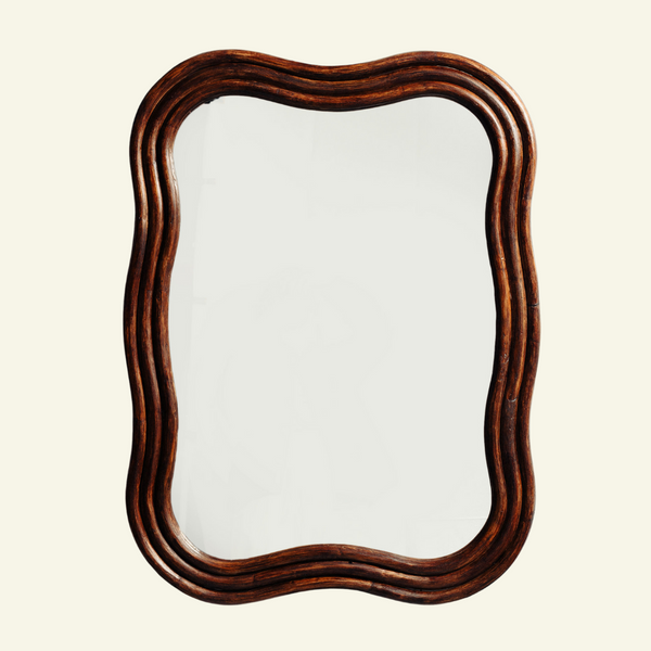 Wave Rattan Mirror, Large