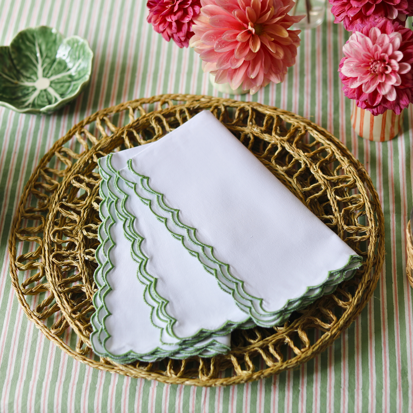 Green Mini Scallop Napkin