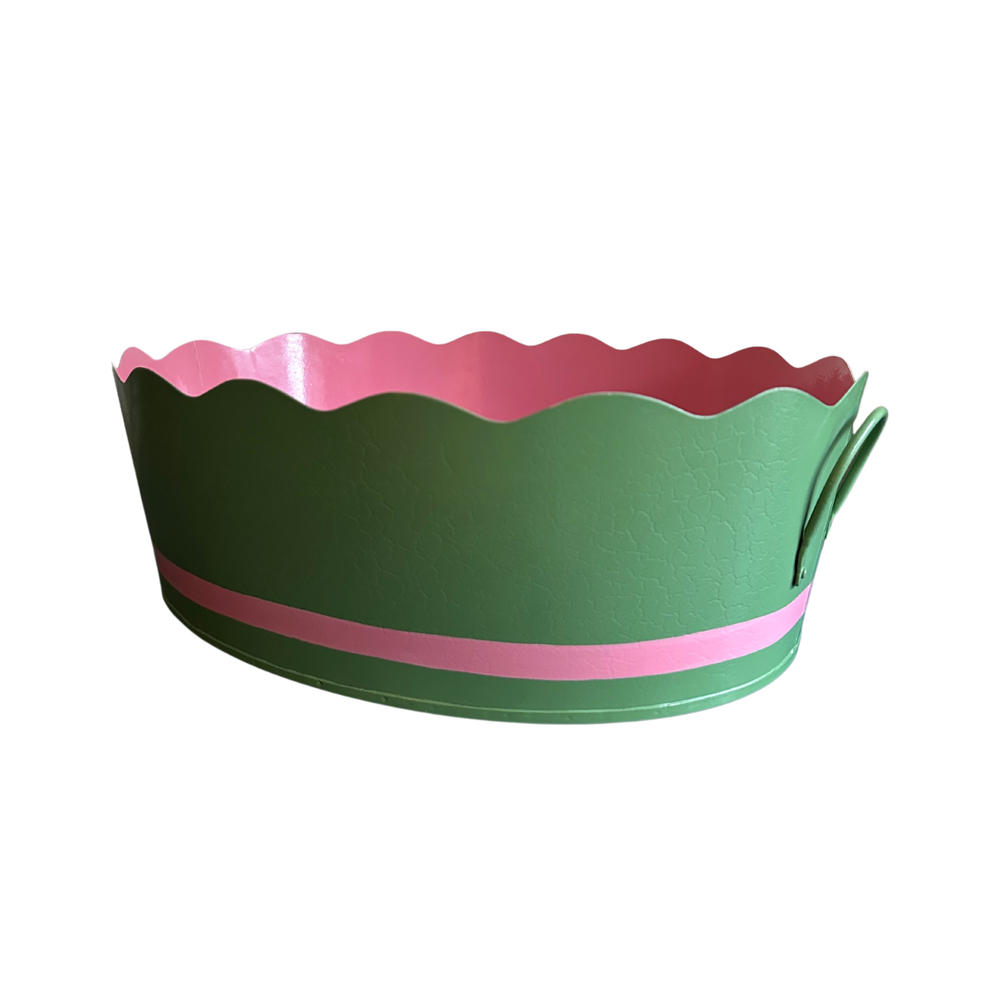 Toleware Planter - Light Green & Watermelon