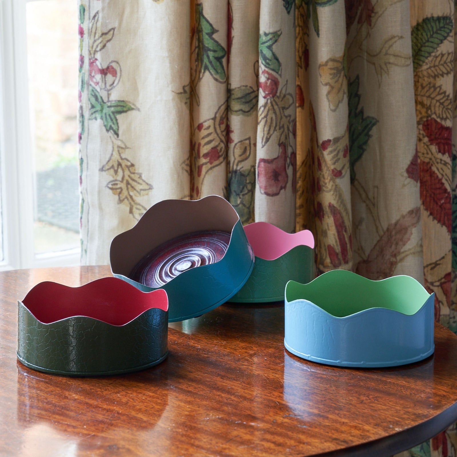Toleware Wine Coaster - Sky Blue & Light Green