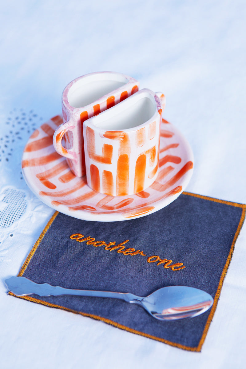 Tête a Tête Cup Set - Pink and Orange