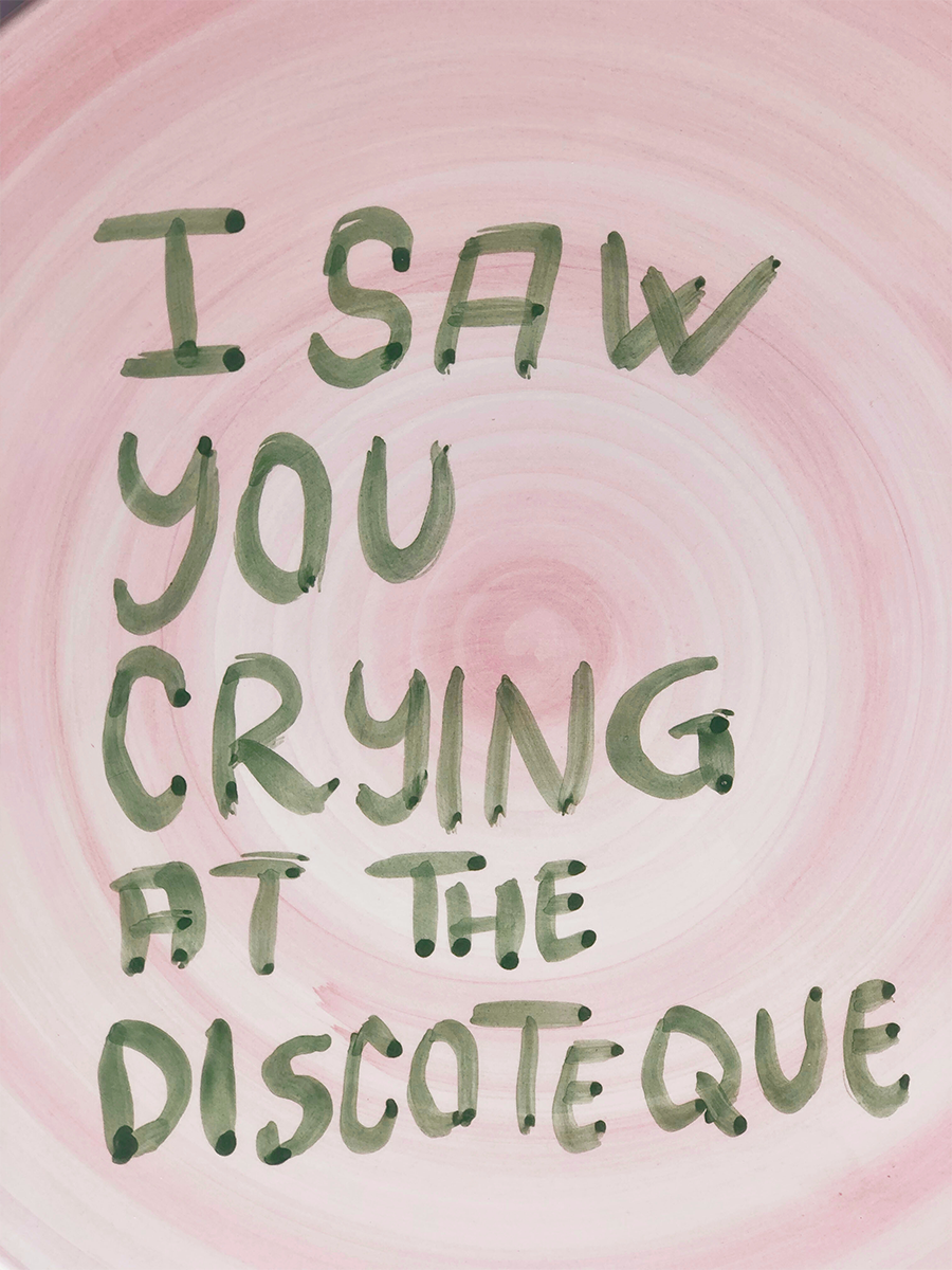 "I saw you crying at the discoteque" Small Plate