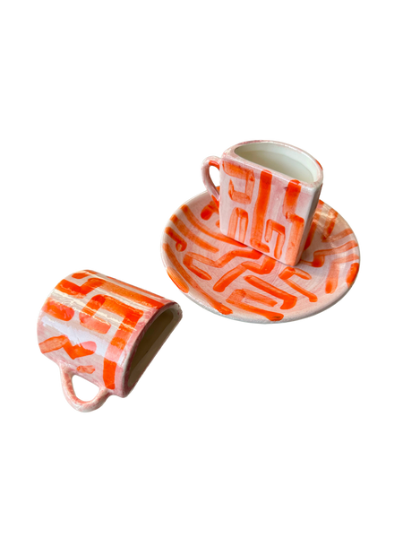 Tête a Tête Cup Set - Pink and Orange