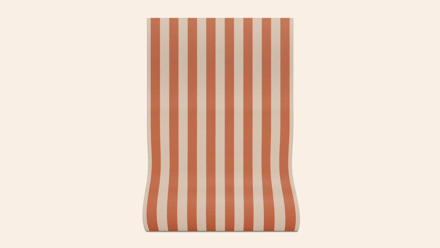 Sonia Stripe Wallpaper, Ginger, Roll