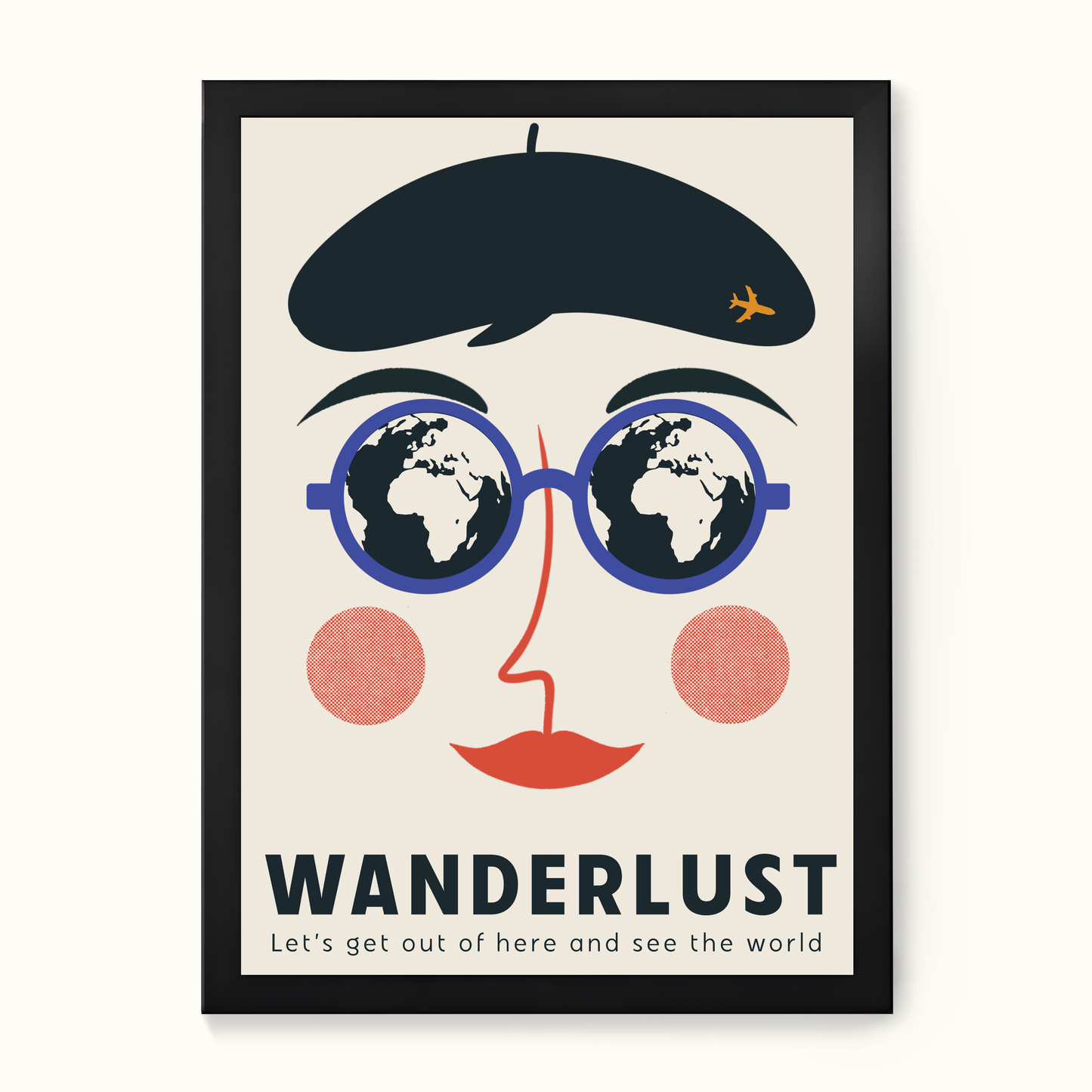 Wanderlust Retro Midcentury 50s 60s 70s air travel poster. Gifts for travellers. Travel themed gift. 