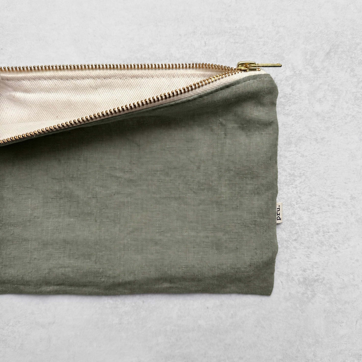 The Linen Pouch Bag - Sage Green