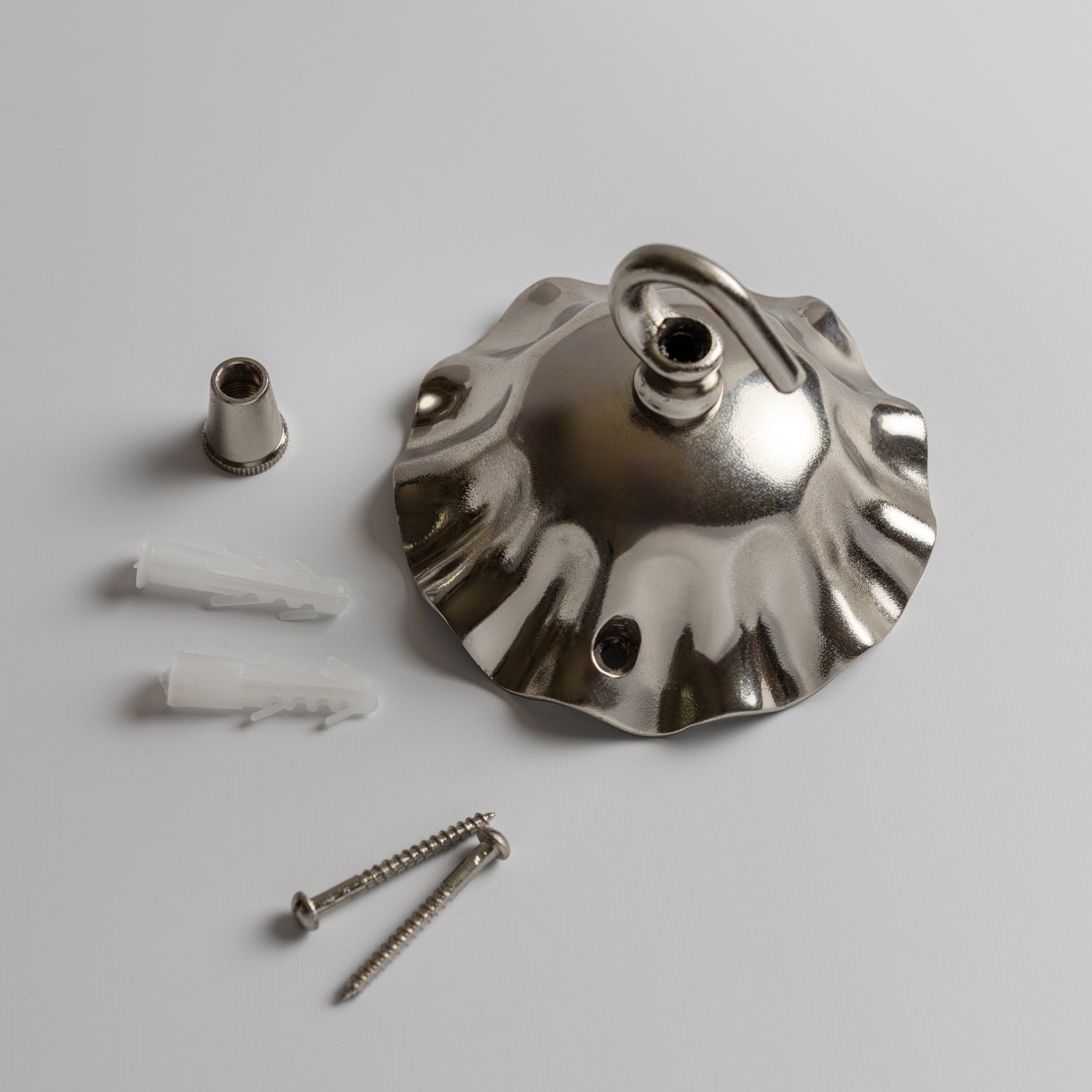 Wave Ceiling Rose, Polished Chrome