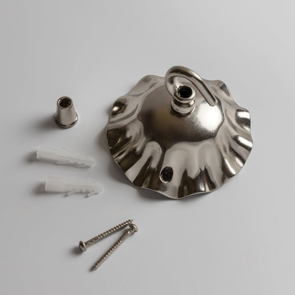 Wave Ceiling Rose, Polished Chrome
