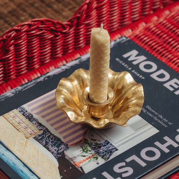 Wave Brass Candle Holder