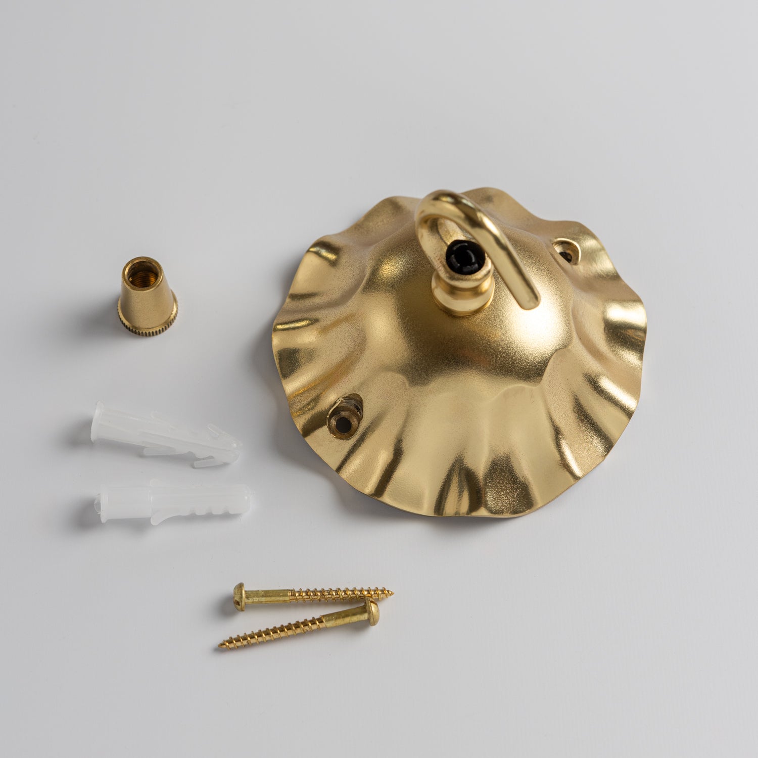 Wave Ceiling Rose, Lacquered Brass