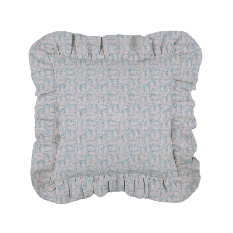 linen ruffle cushion cover