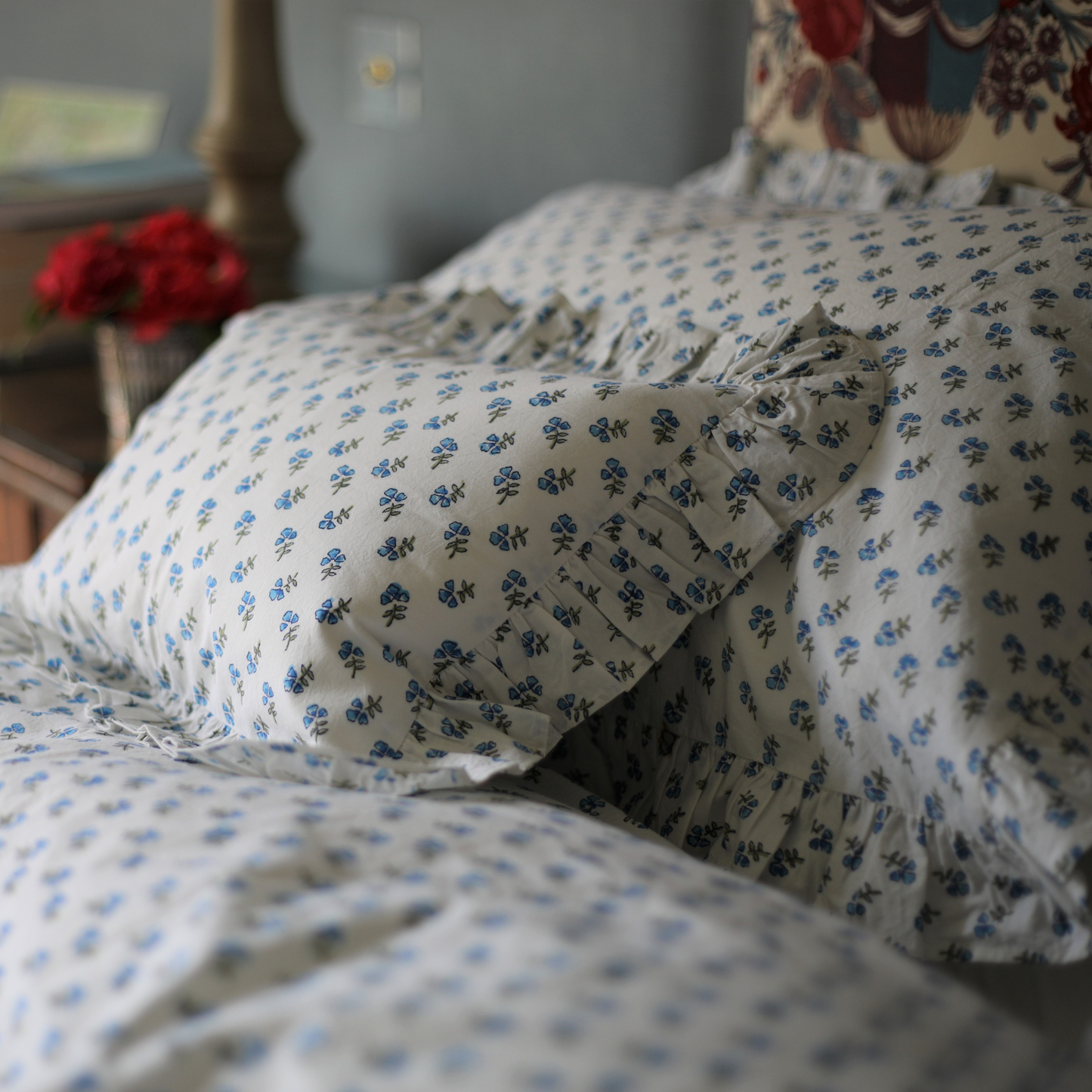 Blue Ditsy Pillowcase