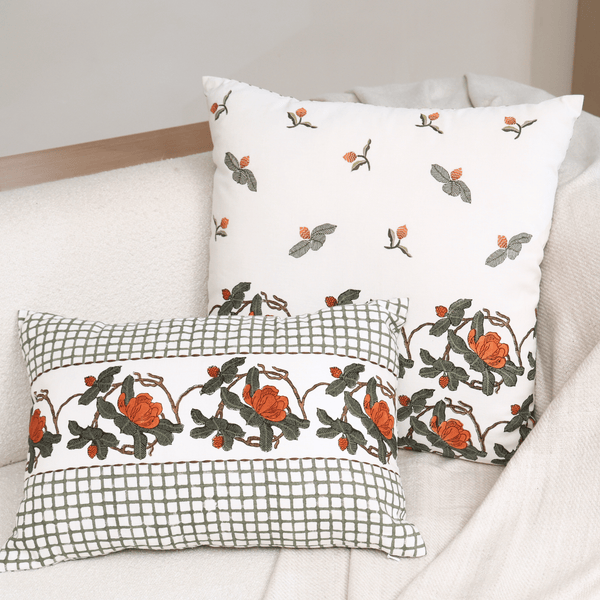Block Printed Kaleido Pillow Cover 14" x 20"