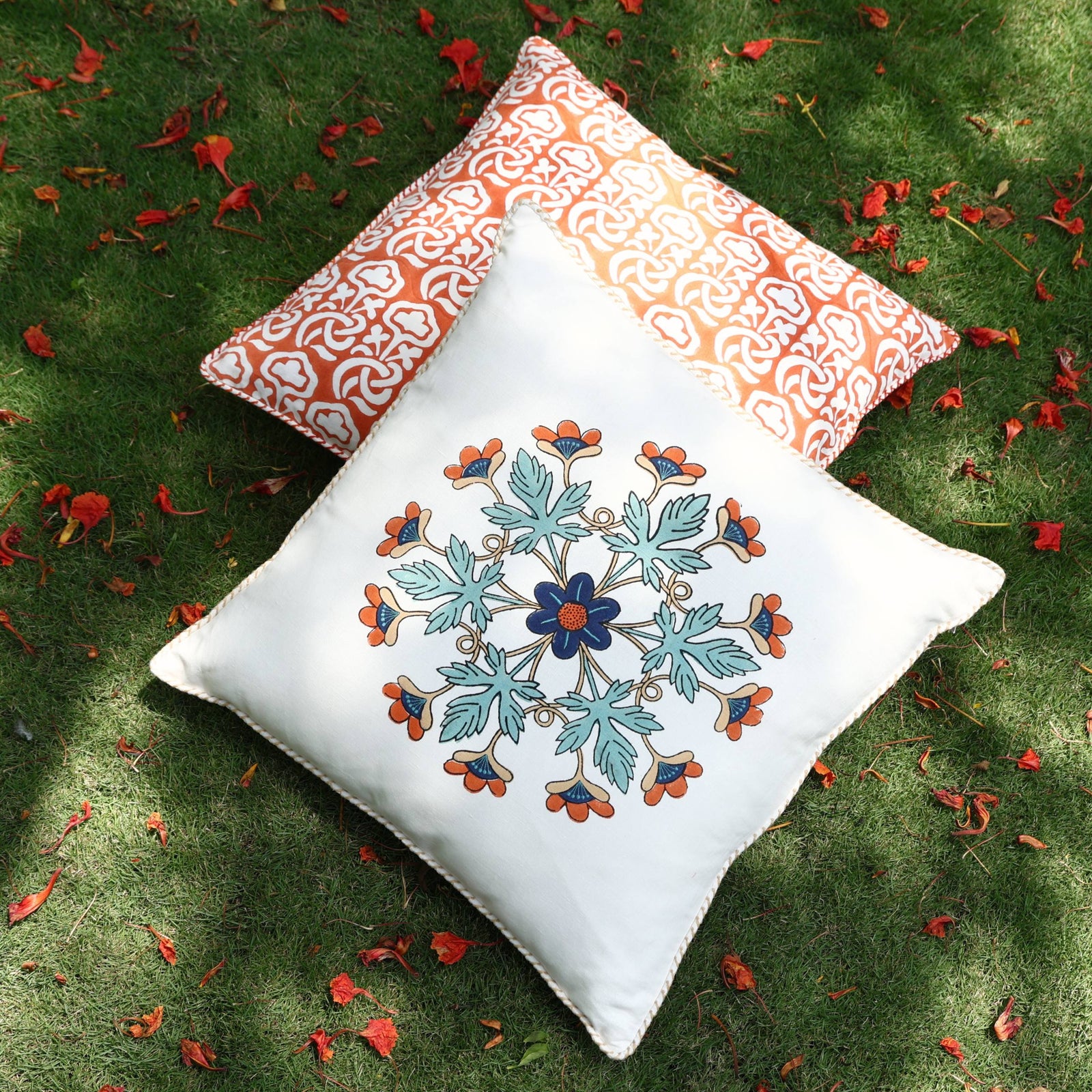 Block Printed Kaleido Pillow Cover 20" x 20"