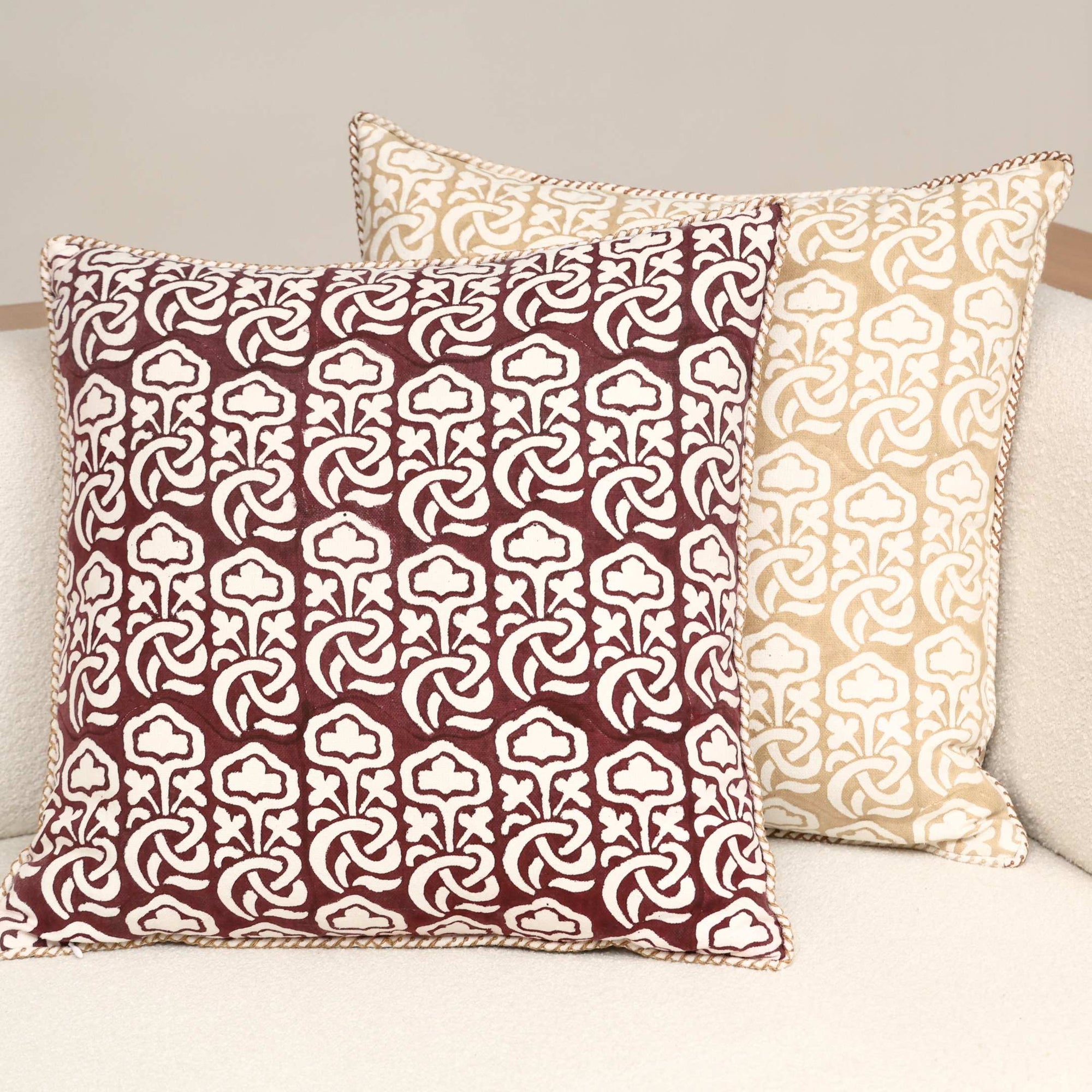Block Printed Kaleido Pillow Cover 20" x 20"