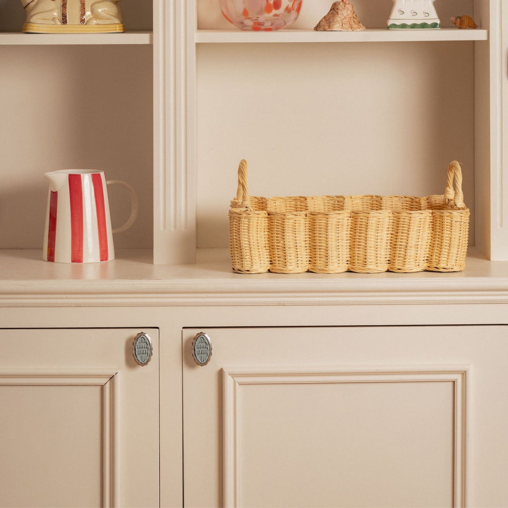 Delilah Brass & Rattan Oval Cabinet Knob