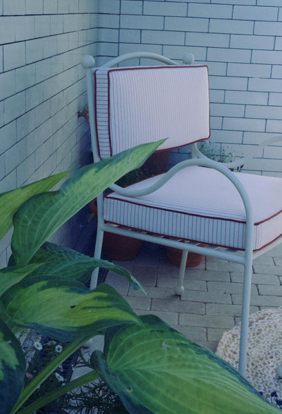 Panarea Armchair in Gelato, Blue & Cream Striped Upholstery