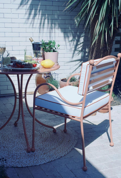 Panarea Armchair in Isola, Green & Cream Upholstery