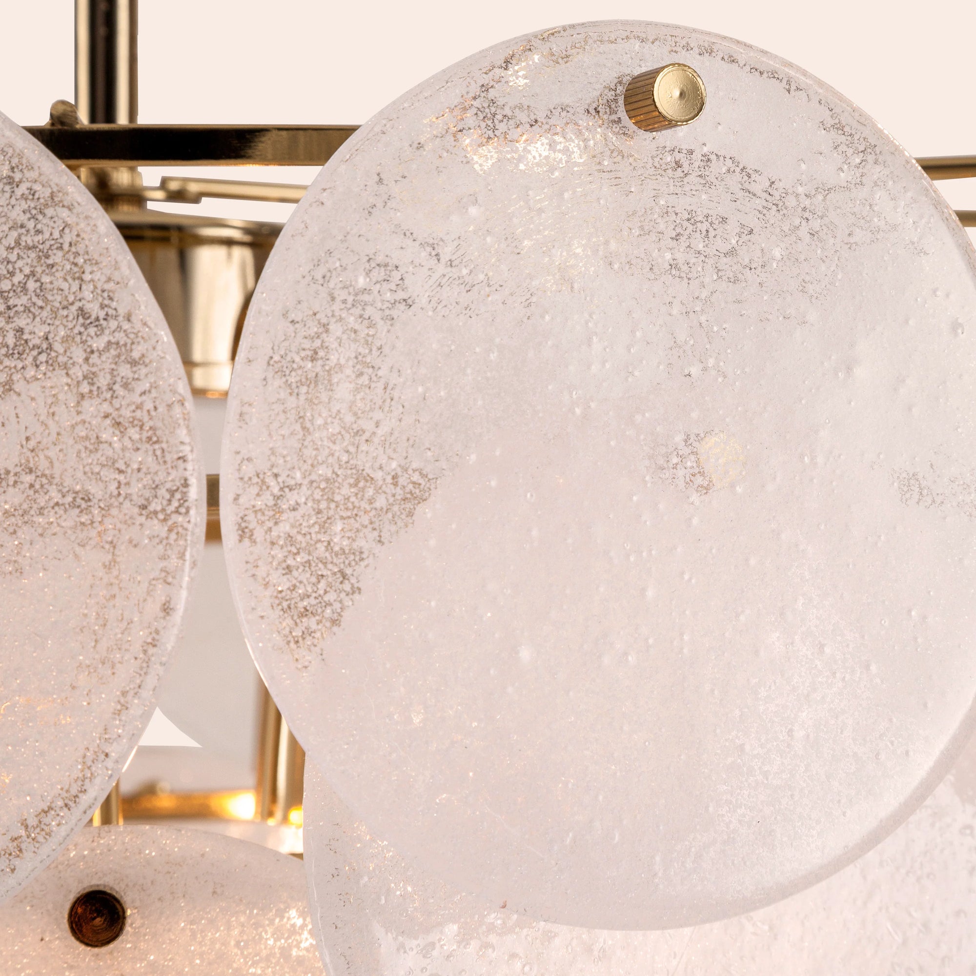 White glass disk chandelier ceiling light