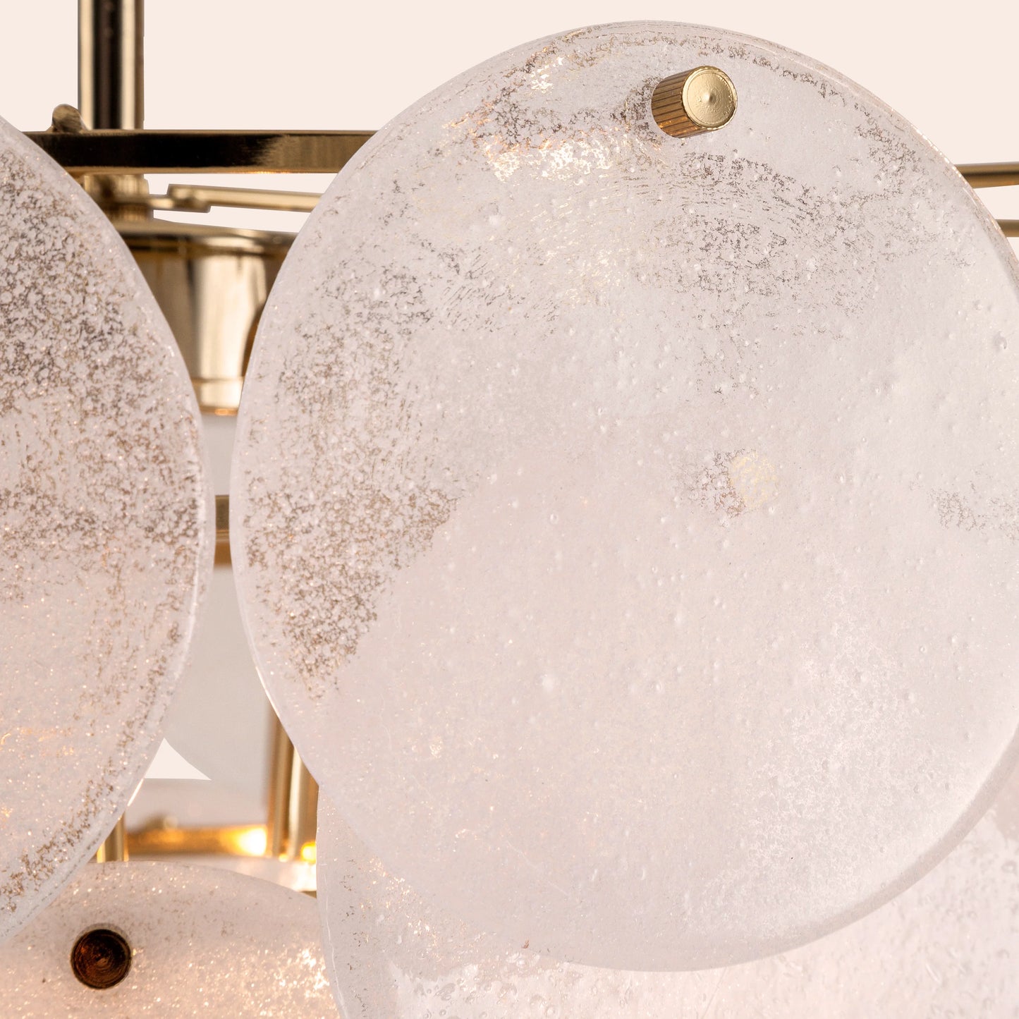 White glass disk chandelier ceiling light