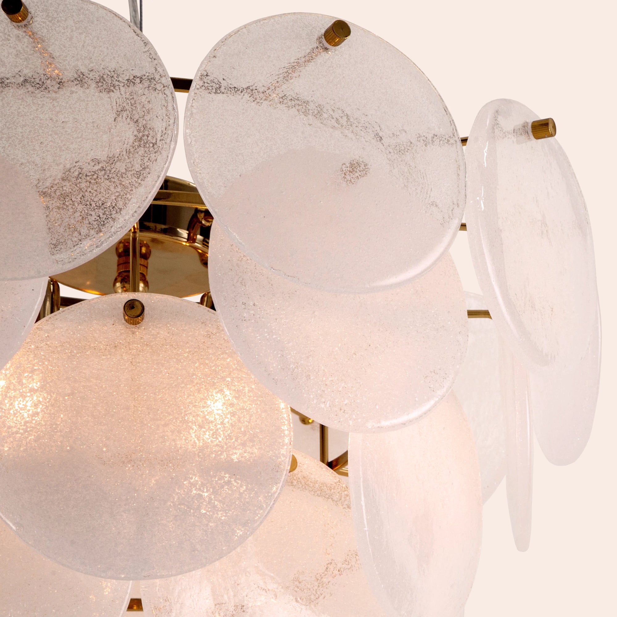 White glass disk chandelier ceiling light
