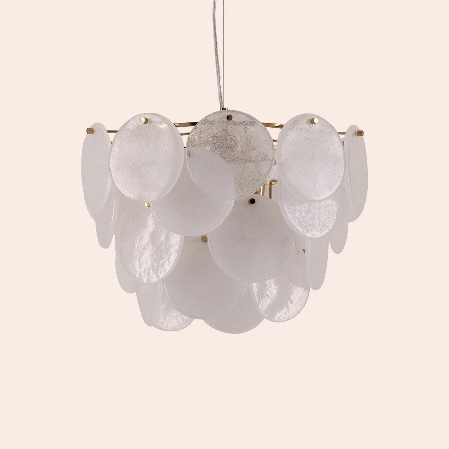 White glass disk chandelier ceiling light